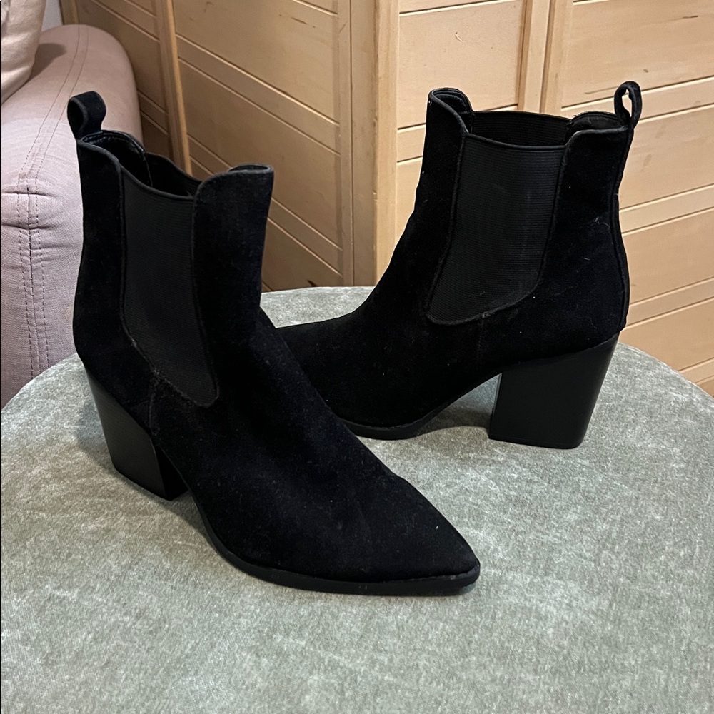 Dynamite Black Suede Ankle Boots